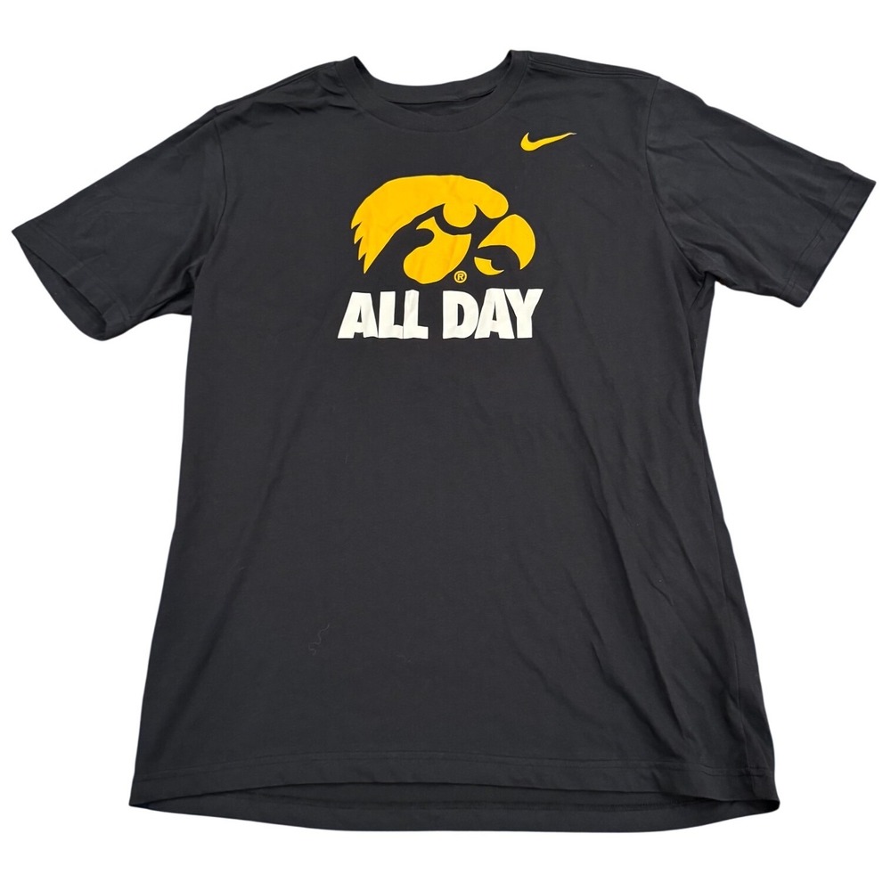 Nike Iowa Hawkeyes All Day T-Shirt Mens Large Black NCAA Graphic Tee